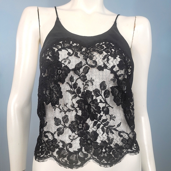 La Perla Tops - La Perla all lace with silk details whimsigoth crop top and t back straps small